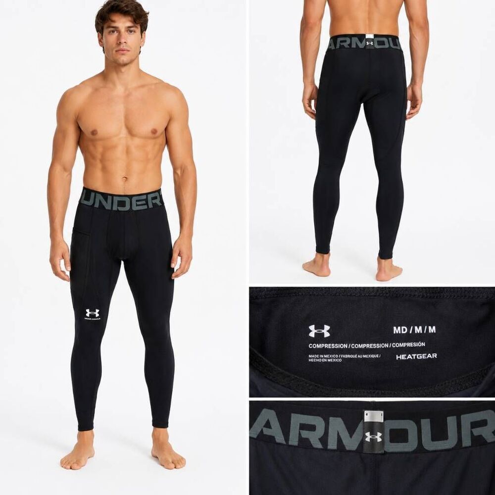 Under Armour HeatGear Compression Leggings Men MD Black